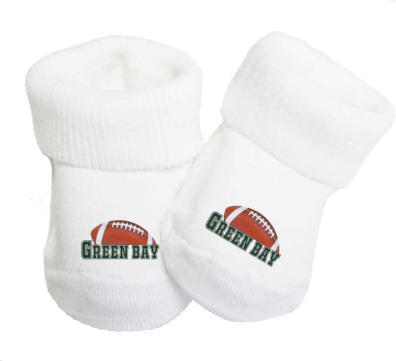 Future Tailgater Baby Toe Bootie Socks for Green Bay Fans - Image 1